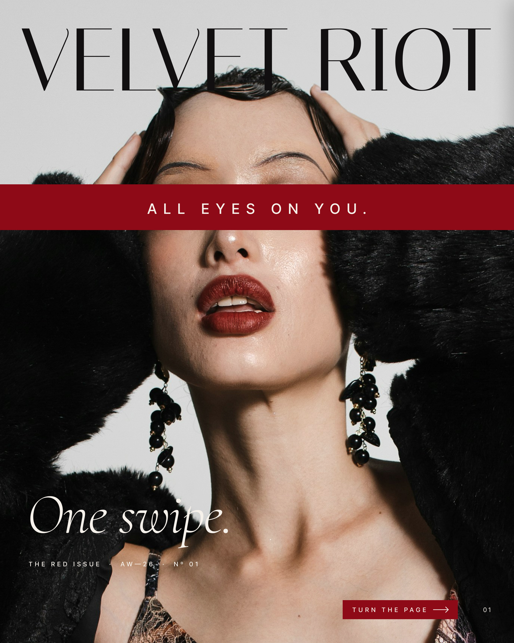 Magazinecover uit de VELVET RIOT campagne