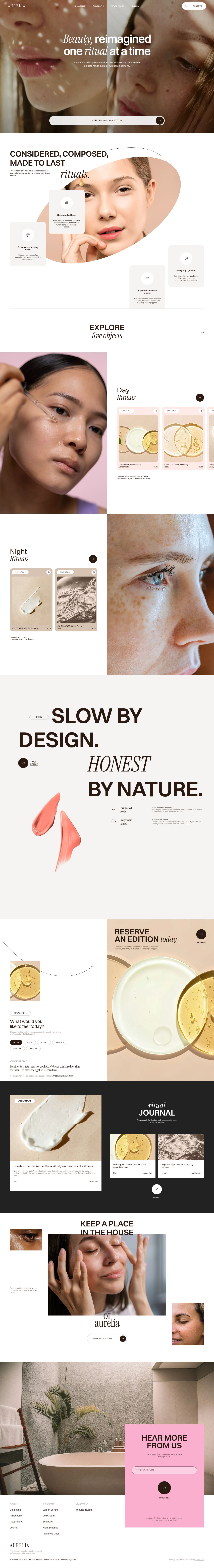 Aurelia, conceptsite voor een beautyhuis